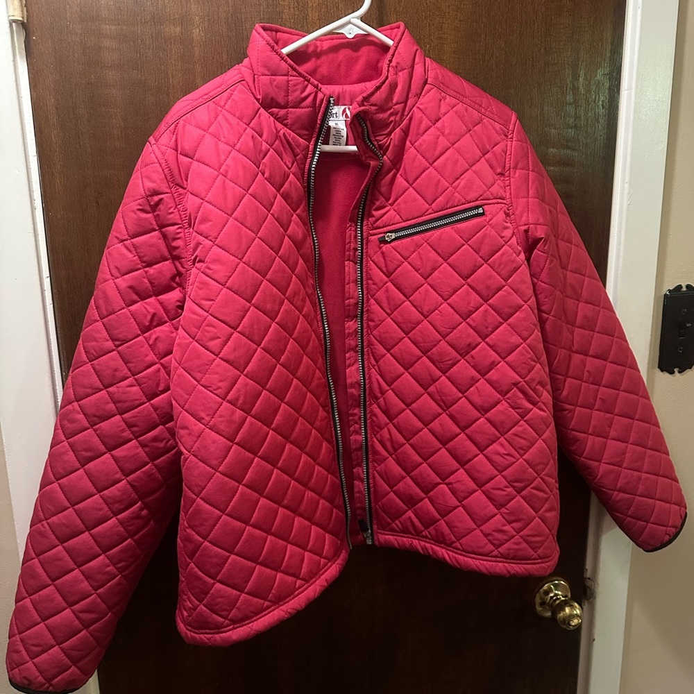 Quilted Pink Fuschia/Magenta Jacket with Zipper Pocket NWOT XL Style & Co Sport